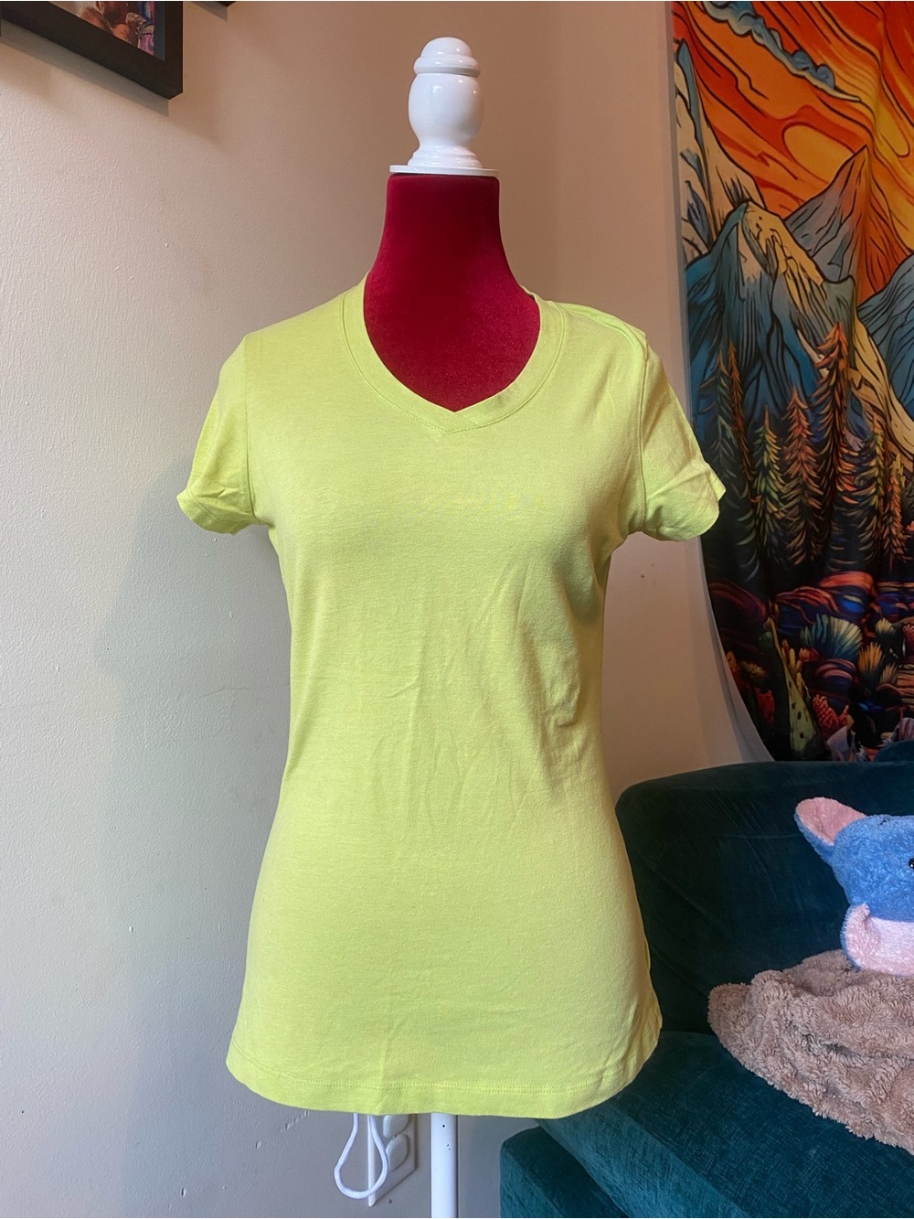 Champion Women's Short Sleeve V-Neck Tee - Lime Yellow